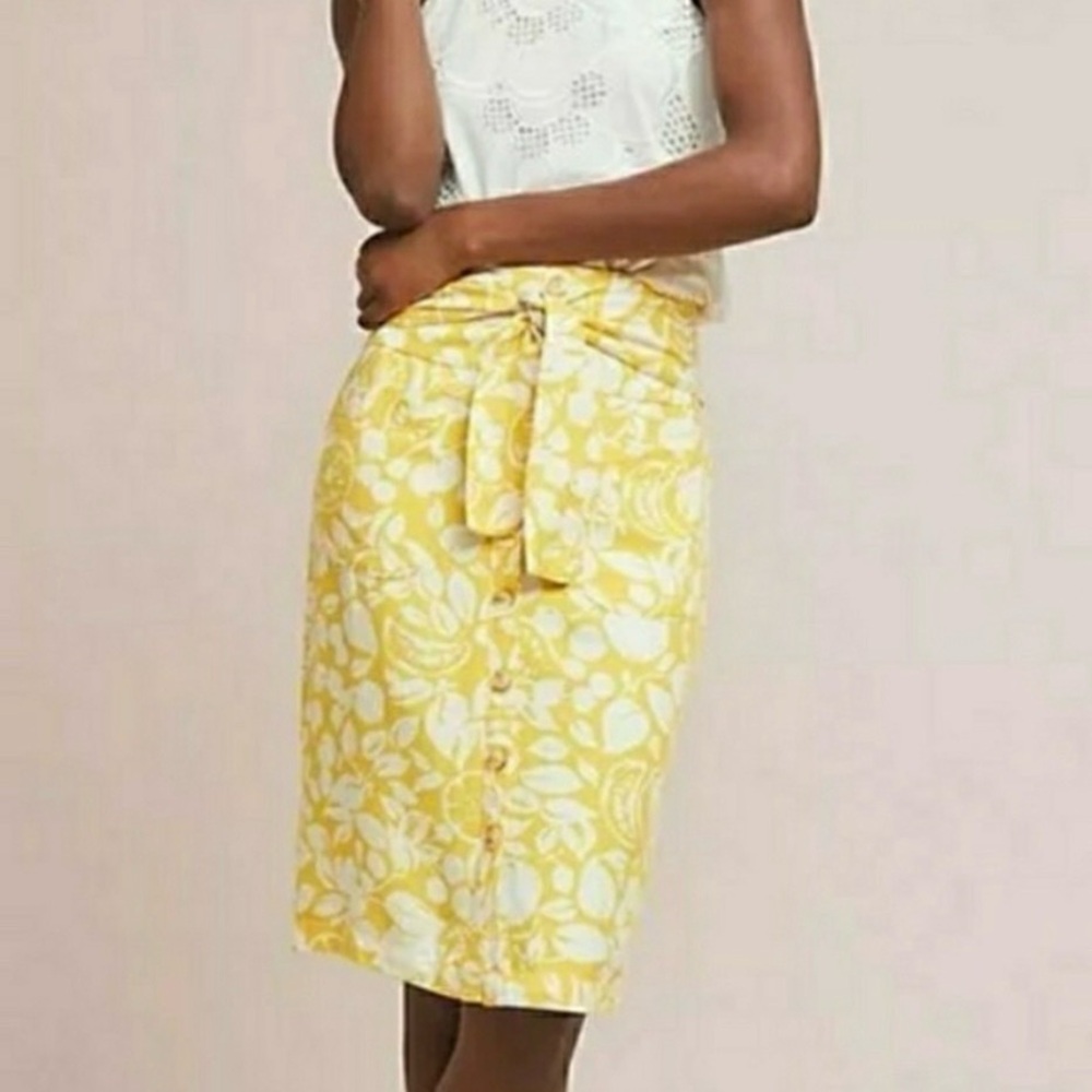 Anthropologie Conversions 44 of 52 Yellow Cirtus skirt—Size 8P